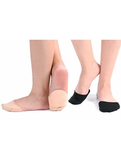 Flammi 6 Pairs Women's Toe Cover with Padding Toe Topper Liner Socks Non-Skid Bottom