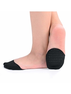 Flammi 6 Pairs Women's Toe Cover with Padding Toe Topper Liner Socks Non-Skid Bottom