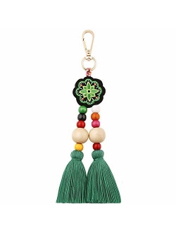 Colorful Boho Pom Pom Tassel Bag Charm Key Chain