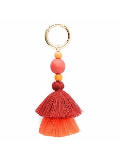 Colorful Boho Pom Pom Tassel Bag Charm Key Chain