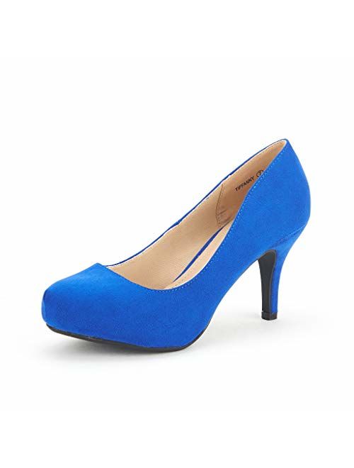 DREAM PAIRS Tiffany Women's New Classic Elegant  Low Stiletto Heel Dress Pumps Shoes