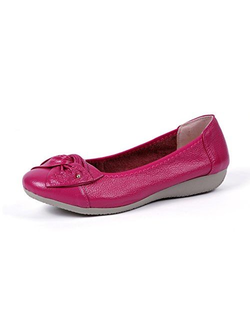 VenusCelia Women's Bows Dance Flat Shoe