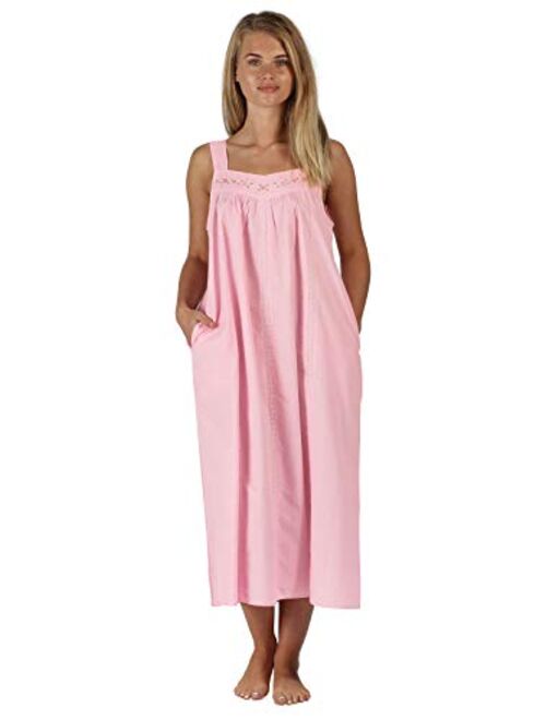 The 1 for U Nightgown 100% Cotton Sleeveless + Pockets Meghan