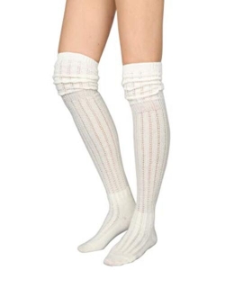 STYLEGAGA Winter Slouch Top Over The Knee High Knit Boot Socks