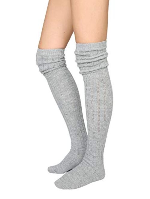 STYLEGAGA Winter Slouch Top Over The Knee High Knit Boot Socks