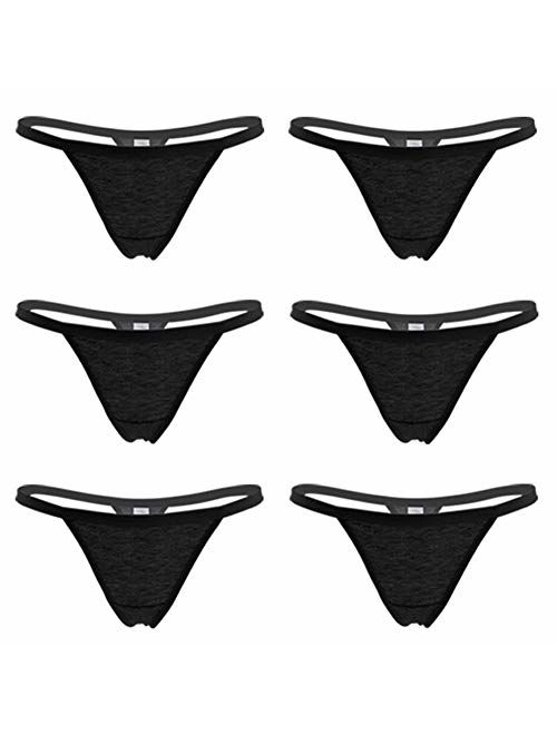 Closecret Womens Panties Cotton Thongs Pack of 6pcs G-String