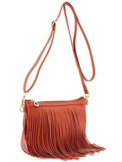 Small Fringe Crossbody Bag with Wrist Strap