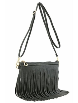 Small Fringe Crossbody Bag with Wrist Strap