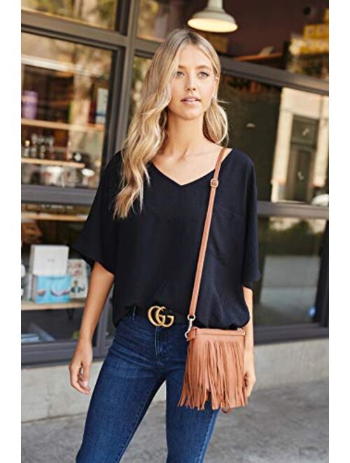 Small Fringe Crossbody Bag with Wrist Strap