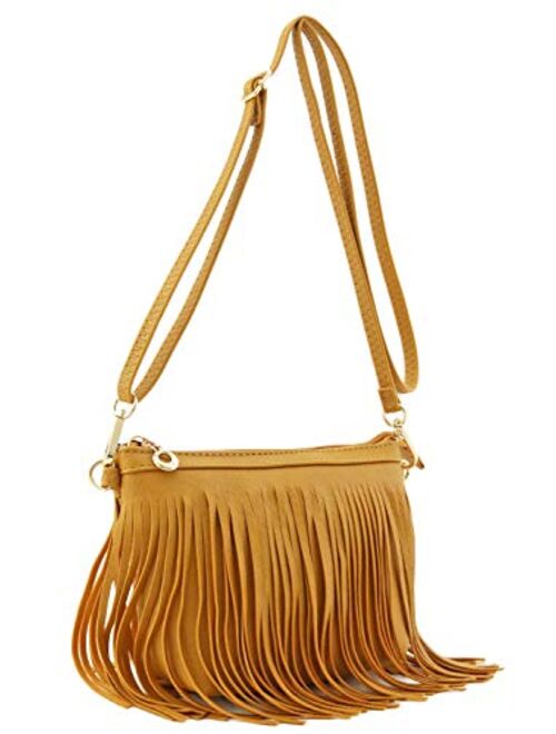 Small Fringe Crossbody Bag with Wrist Strap