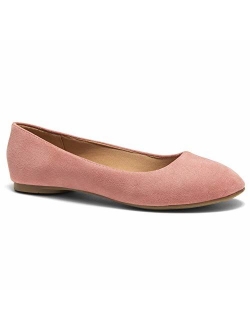 Ever Memory Women's Classic Flats Memory Foam Cushioned Soft Daily Slip-on Casual Shoes Round Toe Ballerina Walking Flats Shoes