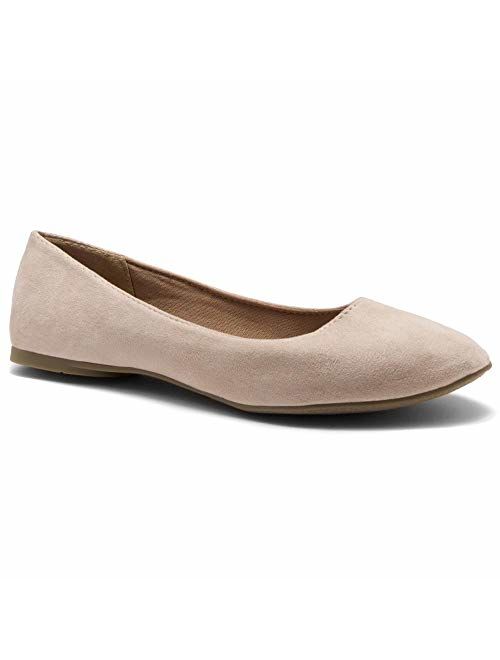 Herstyle Ever Memory Women's Classic Flats Memory Foam Cushioned Soft Daily Slip-on Casual Shoes Round Toe Ballerina Walking Flats Shoes