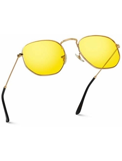 WearMe Pro - Geometric Round Gold Frame Retro Sunglasses