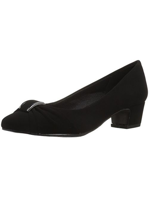 Easy Street Women's Eloise Black PU Heel Pump