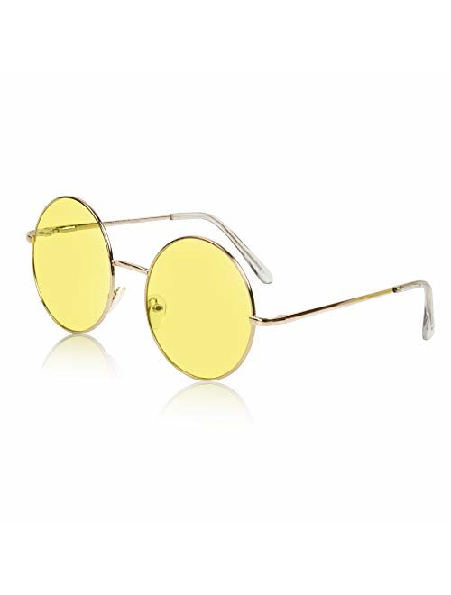 Sunny Pro Big Round Sunglasses Retro Circle Tinted Lens Glasses UV400 Protection