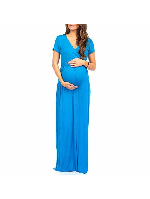 Mother Bee Maternity Women's Maternity Short Sleeve Dress - Made in USA