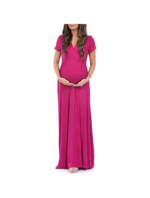 Mother Bee Maternity Women's Maternity Short Sleeve Dress - Made in USA