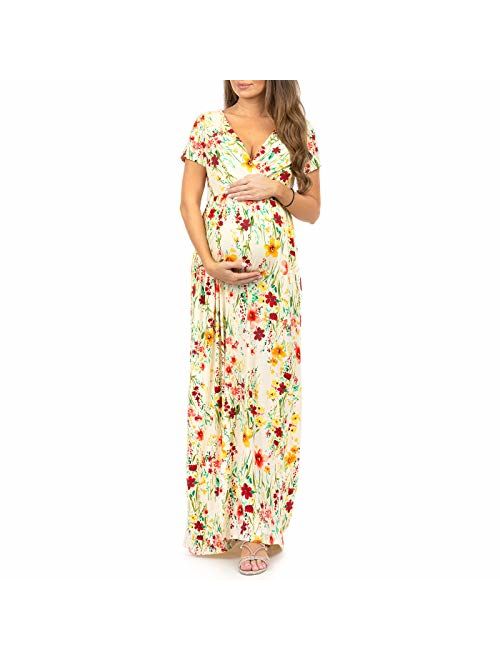 Mother Bee Maternity Women's Maternity Short Sleeve Dress - Made in USA