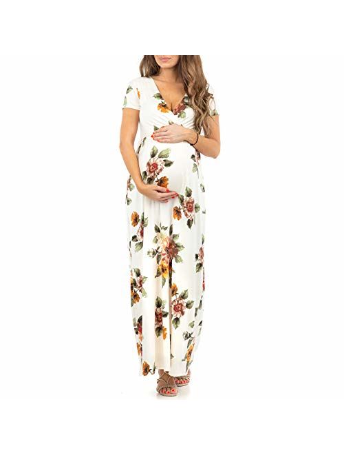 Mother Bee Maternity Women's Maternity Short Sleeve Dress - Made in USA