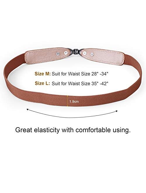 Women Skinny Elastic Stretch Belt for Dresses Retro Ladies Waist Vintage Thin Belt by JASGOOD