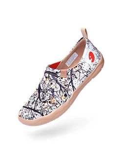 UIN Women's Butterfly Painted Canvas Slip-On Shoes Fashion Ladies Travel Shoes Multicolor