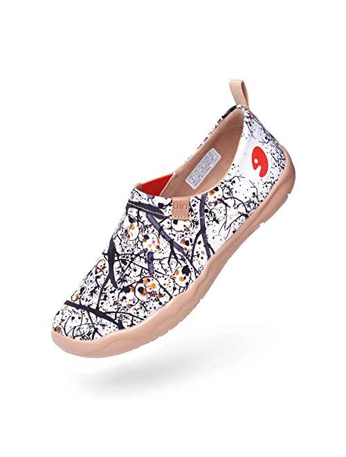 UIN Women's Butterfly Painted Canvas Slip-On Shoes Fashion Ladies Travel Shoes Multicolor