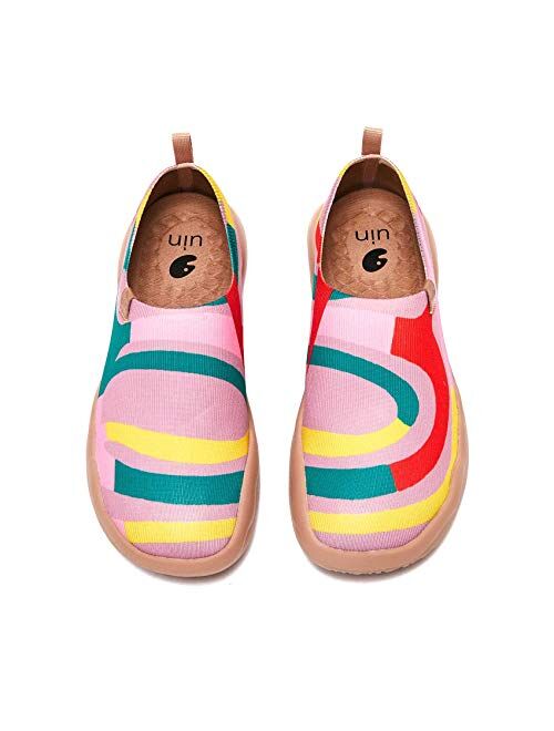 UIN Women's Butterfly Painted Canvas Slip-On Shoes Fashion Ladies Travel Shoes Multicolor