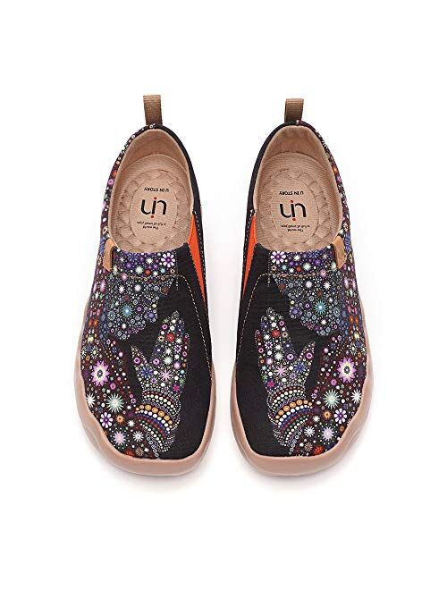 UIN Women's Butterfly Painted Canvas Slip-On Shoes Fashion Ladies Travel Shoes Multicolor