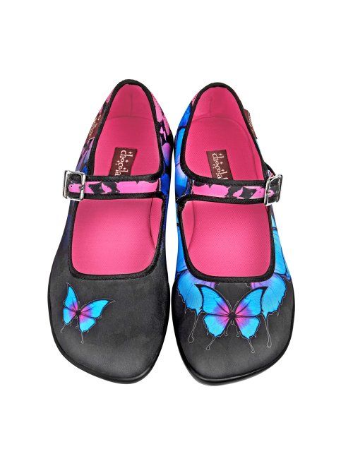 Hot Chocolate Design Chocolaticas Dark Gothic Canvas Women's Mary Jane Flat Shoes