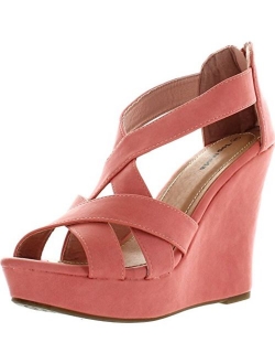 TOP Moda Ella-18 Women's Gladiator Wedge Heel Sandals