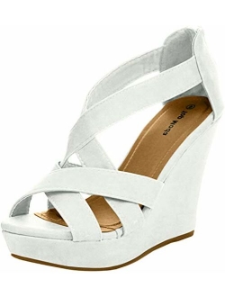 TOP Moda Ella-18 Women's Gladiator Wedge Heel Sandals