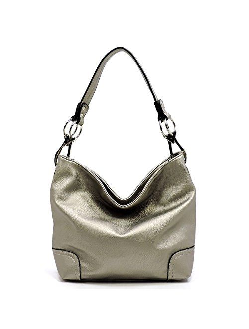 Vegan Faux Leather Bucket Shoulder Handbag Classic Purse