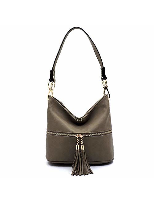 Vegan Faux Leather Bucket Shoulder Handbag Classic Purse