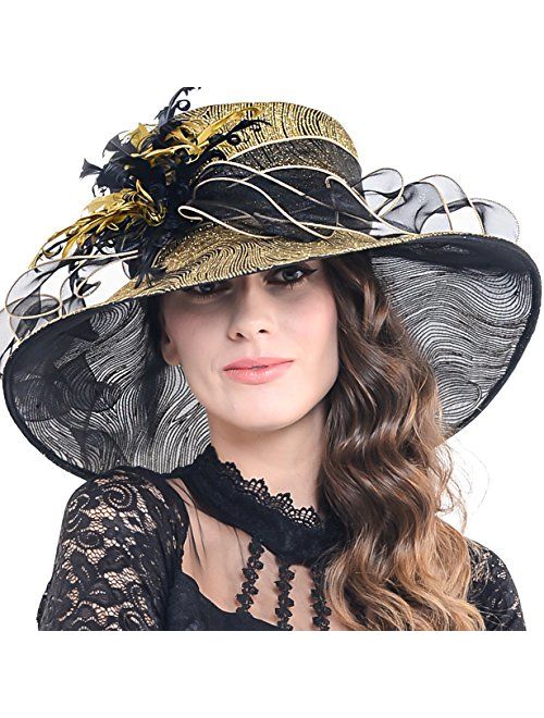 FORBUSITE Kentucky Derby Church Hats for Women Dress Wedding Hat