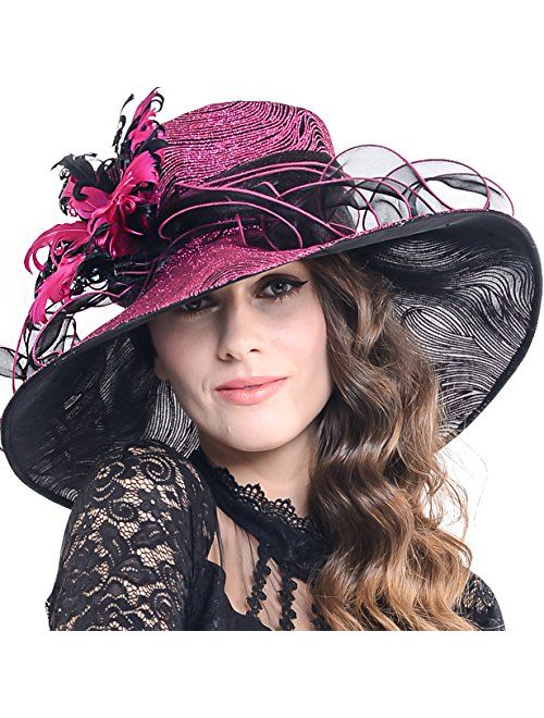 FORBUSITE Kentucky Derby Church Hats for Women Dress Wedding Hat