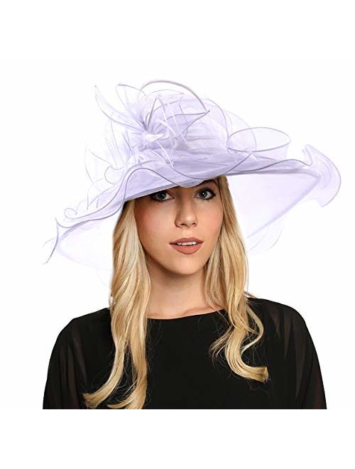 FORBUSITE Kentucky Derby Church Hats for Women Dress Wedding Hat