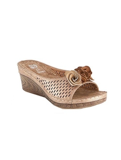 Gc Shoes Women's Sydney Rosette Slide Wedge Sandals