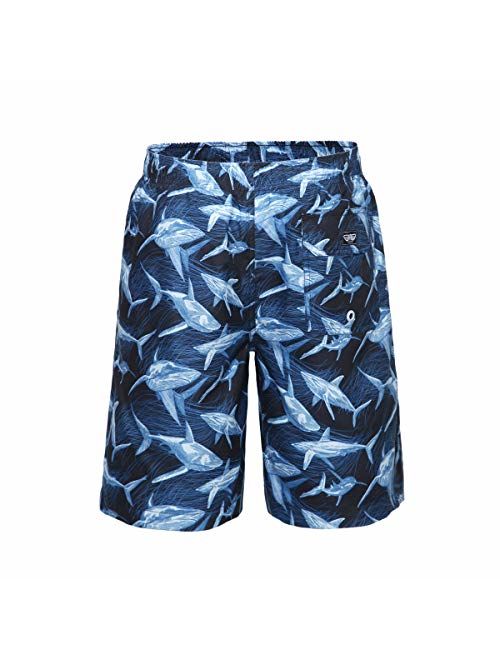 Rokka&Rolla Men's Quick Dry Drawstring Waist Beach Swim Trunks Board Shorts with Mesh Lining