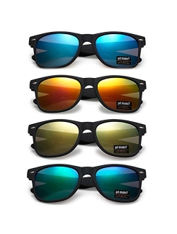 WHOLESALE UNISEX 80'S RETRO STYLE TRENDY SUNGLASSES - 4 PACK