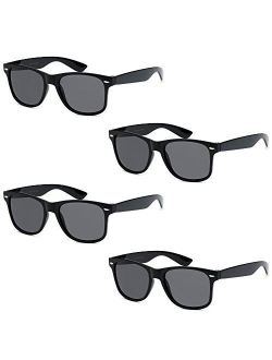 WHOLESALE UNISEX 80'S RETRO STYLE TRENDY SUNGLASSES - 4 PACK