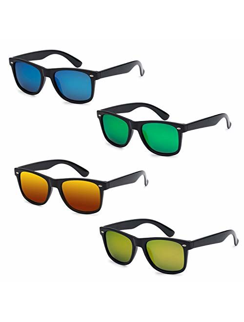 WHOLESALE UNISEX 80'S RETRO STYLE TRENDY SUNGLASSES - 4 PACK