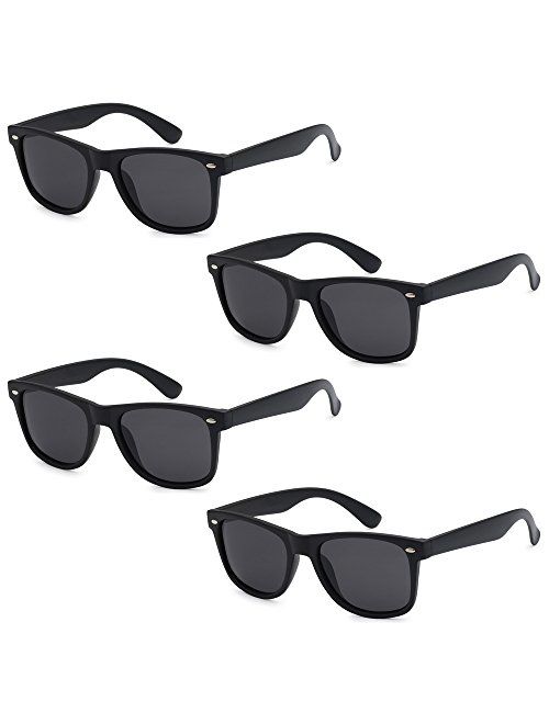 WHOLESALE UNISEX 80'S RETRO STYLE TRENDY SUNGLASSES - 4 PACK