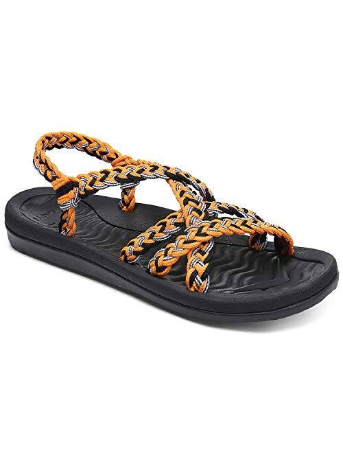 MEGNYA Women's Comfortable Walking Sandals with Arch Support Waterproof for Walking/Hiking/Travel/Wedding/Water Spot/Beach