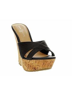 Fashion Focus Womens Ardo-39 Wedge Sandals