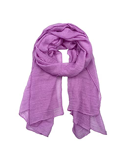 Woogwin Women's Cotton Scarves Lady Light Soft Fashion Solid Scarf Wrap Shawl