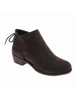 MVE Shoes Women's Ankle Booties - Soda Perforated Cut Out Stacked Block Heel - Comfy Booties for All Season