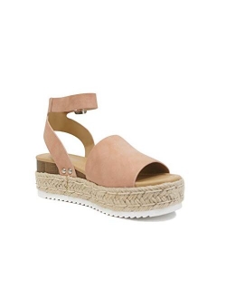 Topic Topshoe Avenue Women's Open Toe Ankle Strap Espadrille Sandal