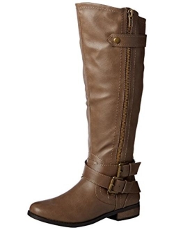 Rampage Women's Hansel Zipper and Buckle Knee-High Riding Boot