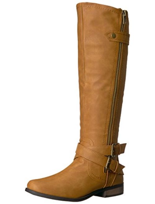 Rampage Women's Hansel Zipper and Buckle Knee-High Riding Boot