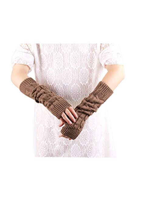 Colorful House Fingerless Thumb Hole Long Gloves Mittens Winter Arm Warmer